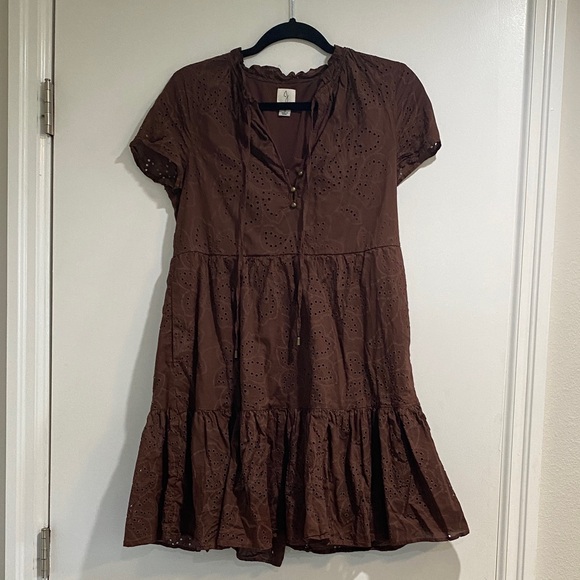 Joie Dresses & Skirts - Joie Brown Eyelet Mini Dress